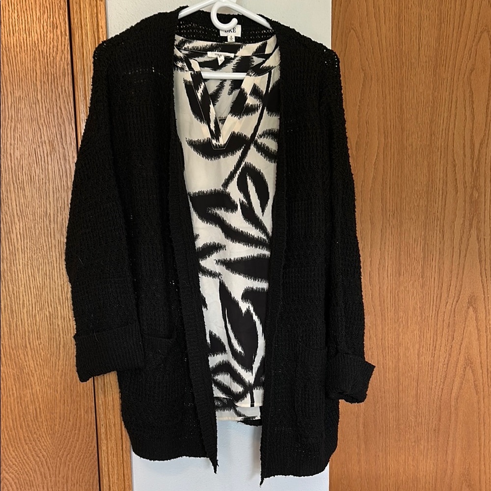 BKE Black Open-Front Cardigan